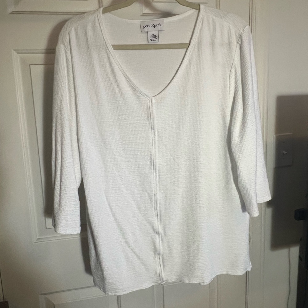 Peck & peck white long sleeve top